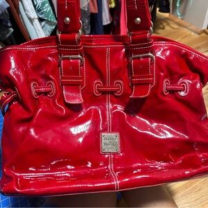 Dooney & Bourke red patent leather bag